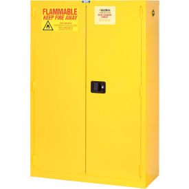 Flammable Cabinet, Self Close Double Door, 44 Gallon, 34"Wx18"Dx65"H