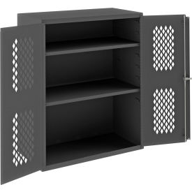 HD Cabinet, Expanded Metal Mesh Door, 14 Gauge, 36"W x 18"D x 48"H, All-Welded, Gray