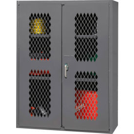 Durham HD Cabinet, Expanded Metal Mesh Door, 14 Gauge, 36"W x 24"D x 42"H, Gray