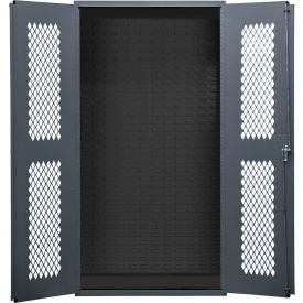 Durham HD Cabinet, Expanded Metal Mesh Door, 14 Gauge, 36"W x 18"D x 84"H, All-Welded, Gray