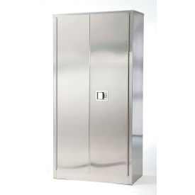 Stainless Steel Storage Cabinet, 48"W x 18"D x 72"H, Silver, Assembled