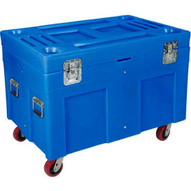 Shipping Container and Site Box with Casters - 45"L x 22"W x 31"H, Bleu