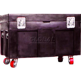 Shipping Container and Site Box with Casters - 45"L x 30"W x 34"H, Black