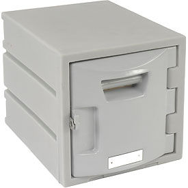 1-Tier 1 Door Modular Plastic Locker, 12"W x 15"D x 12"H, Gray, Assembled