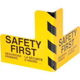 Steel Corner Guard With Safety First Message 16"H Center 16"L X 8"H Side