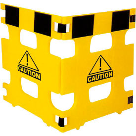 Plastic Folding Barrier, 3 Panels, 111"L x 36"H, Yellow