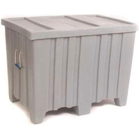 Forkliftable Plastic Bulk Shipping Container, 45"L x 30"W x 33"H, 650 lb Capacity, Black