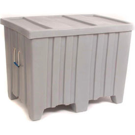 Plastic Bulk Shipping Container w/ Lid, 45"L x 30"W x 33"H, 650 lb. Capacity, Orange