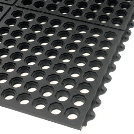 Anti Fatigue Drainage Mat 1/2" Thick 3' x 20' Grit Top Black