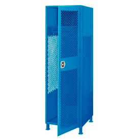 1 Door Security Gear Locker w/ Legs, 24"W x 18"D x 76"H, Blue, All-Welded