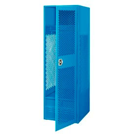 1 Door Security Gear Locker w/ Footlocker, 24"Wx18"Dx72"H, Blue, All-Welded