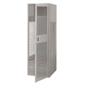 1 Door Security Gear Locker w/ Footlocker, 24"Wx18"Dx72"H, Gray, All-Welded