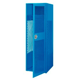 1 Door Security Gear Locker, 24"W x 24"D x 72"H, Blue, All-Welded
