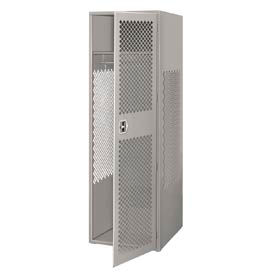 1 Door Security Gear Locker, 24"W x 24"D x 72"H, Gray, All-Welded