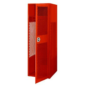 Steel 1 Door Security Gear Locker, 24"W x 24"D x 72"H, Red, All-Welded