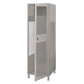 1 Door Security Gear Locker w/ Legs, 24"W x 24"D x 76"H, Gray, All-Welded