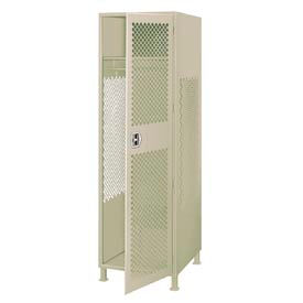 1 Door Security Gear Locker w/ Legs, 24"W x 24"D x 76"H, Putty, All-Welded