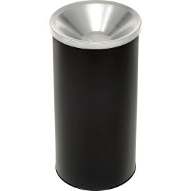 Steel Outdoor Ashtray, 10" Dia. x 20"H, Black w/ Aluminum Top