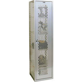 1-Tier 1 Door Visible Storage Locker, 18-3/4"W x 18"D x 74-3/4"H, Gray, All-Welded