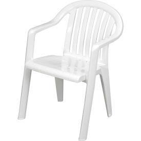 Resin Lowback Stacking Outdoor Armchair - White