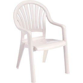 Fanback Stacking Outdoor Armchair - White