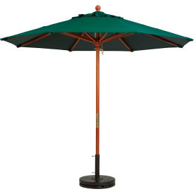 7' Wooden Market Outdoor Umbrella, Green
