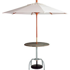 7' Wooden Market Outdoor Umbrella, White
