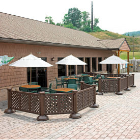 Portable Resin Outdoor Patio Fence, 2-Panel Section - Brown