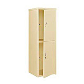 2-Tier 2 Door Heavy Duty Locker, 24"W x 24"D x 74"H, Putty, All-Welded