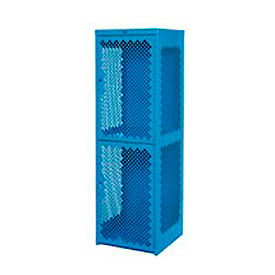 2-Tier 2 Door Heavy Duty Vented Locker, 24"W x 24"D x 74"H, Blue, All-Welded