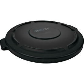 Flat Lid For 44 Gallon Round Trash Container, Black