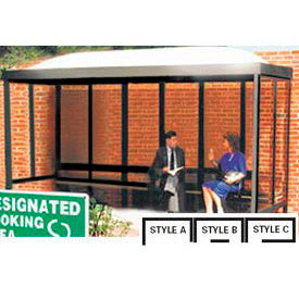 Smoking Shelter Dome Roof Three Sided With Open Front 10' x 5'