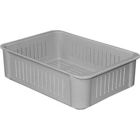 Molded Fiberglass Toteline Stacking Wash Box, 16-1/2"L x 11-3/8"W x 4-5/8"H, Gray