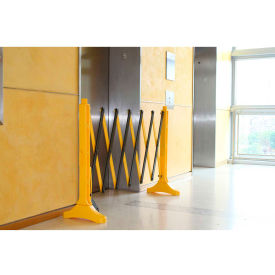 Plastic Expandable Barricade, 139" Expanded Length, Yellow/Black
