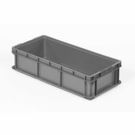 Stakpak Plastic Long Stacking Container, 32"L x 15"W x 7-1/2"H, Gray