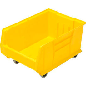Plastic Mobile Hulk Stacking Bin, 23-7/8"L x 16-1/2"W x 11"H, Yellow