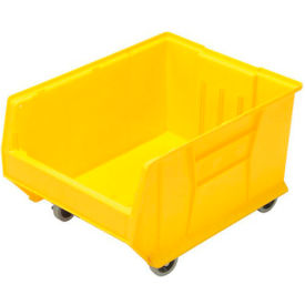 Plastic Mobile Hulk Stacking Bin, 23-7/8"L x 18-1/4"W x 12"H, Yellow
