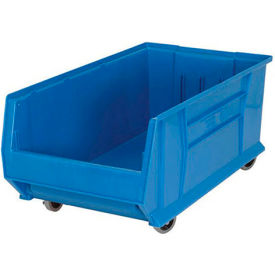 Plastic Mobile Hulk Stacking Bin, 29-7/8"L x 16-1/2"W x 11"H, Blue