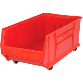 Plastic Mobile Hulk Stacking Bin, 29-7/8"L x 16-1/2"W x 11"H, Red