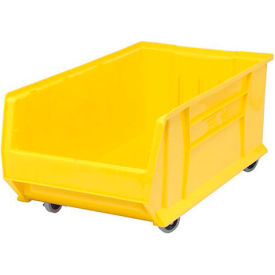 Plastic Mobile Hulk Stacking Bin, 29-7/8"L x 16-1/2"W x 11"H, Yellow