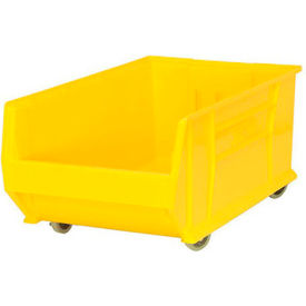 Plastic Mobile Hulk Stacking Bin, 29-7/8"L x 18-1/2"W x 12"H, Yellow