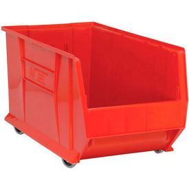Plastic Mobile Hulk Stacking Bin, 29-7/8"L x 16-1/2"W x 15"H, Red