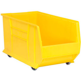 Plastic Mobile Hulk Stacking Bin, 29-7/8"L x 16-1/2"W x 15"H, Yellow