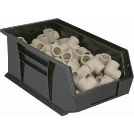 Premium Plastic Hang & Stack Bin, 13-5/8"L x 8-1/4"W x 8"H, Black