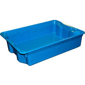 Molded Fiberglass Nest & Stack Tote, 25-1/4"L x 18"W x 6"H, Blue, Pack of 6