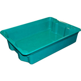 Molded Fiberglass Nest & Stack Tote, 25-1/4"L x 18"W x 6"H, Green, Pack of 6