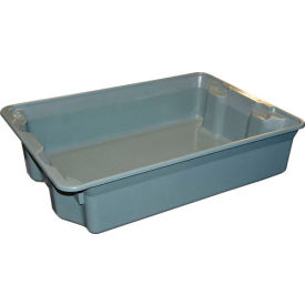 Molded Fiberglass Nest & Stack Tote, 25-1/4"L x 18"W x 6"H, Gray, Pack of 6