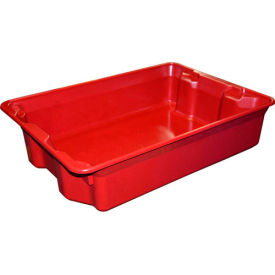 Molded Fiberglass Nest & Stack Tote, 25-1/4"L x 18"W x 6"H, Red, Pack of 6