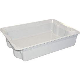 Molded Fiberglass Nest & Stack Tote, 25-1/4"L x 18"W x 6"H, White, Pack of 6