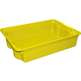 Molded Fiberglass Nest & Stack Tote, 25-1/4"L x 18"W x 6"H, Yellow, Pack of 6